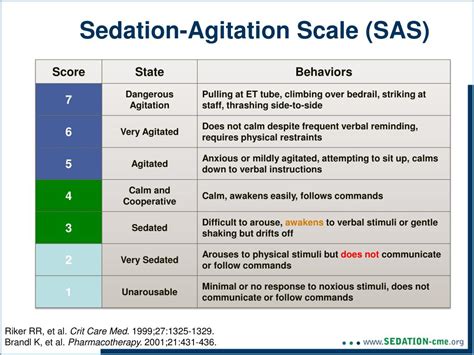 Riker Sedation Agitation Scale Sas - PPT - Learning Objectives PowerPoint Presentation, free download - ID