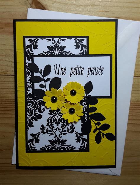 Carte Toutes Occasions Au Saisissant Contraste Jaune Et Noire Etsy France Cards Handmade
