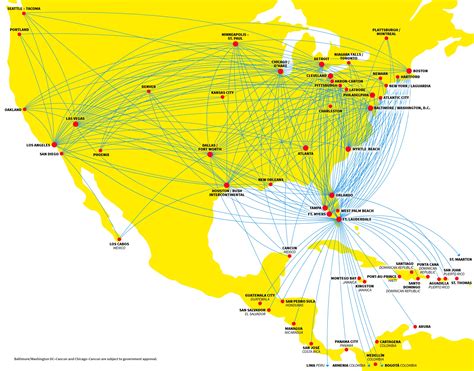 South West Airlines Route Map Caribbean
