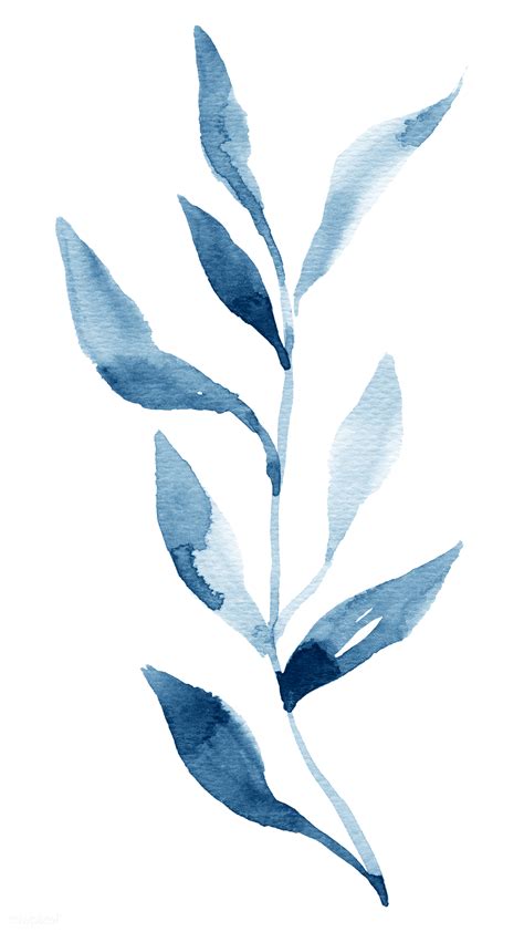 Blue Leaves In Watercolor Png Free Transparent Png 2044671