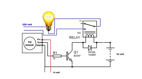 Since the white wire is hot, a black piece of electrical tape is placed on each end. Automatic Night Light Motion Activated Switch Circuit Diagram | Grow Amis