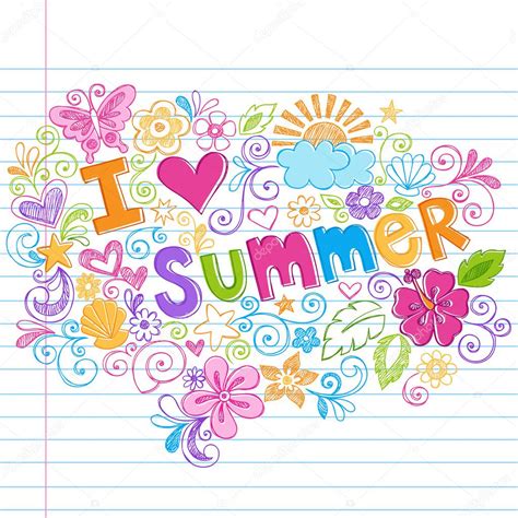 I Love Summer Sketchy Doodle Vector — Stock Vector © Blue67 2772236