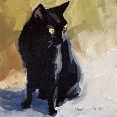 Paintings From The Parlor Black Cat Original Oil Painting Tish In