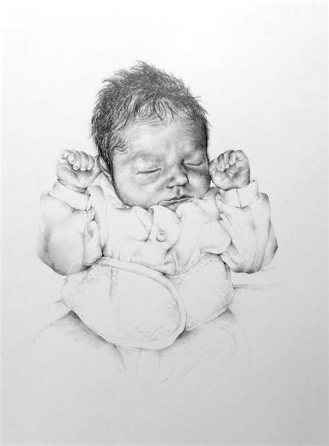 Personalised Baby Portrait Drawing Pencil Drawing From Baby Photo
