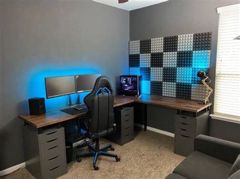Next, you need metal braces, and custom shelving supports to complete this. Pin by Vasiliy Nistratov on Working room ideas in 2020 | Ikea gaming desk, Computer desk setup, Desk