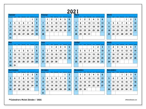Logiciel de calendrier pour windows. Calendriers à imprimer 2021 (DS) - Michel Zbinden FR