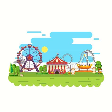 Stock Illustration Von Flat Design Zirkus Und Karneval Banner Header
