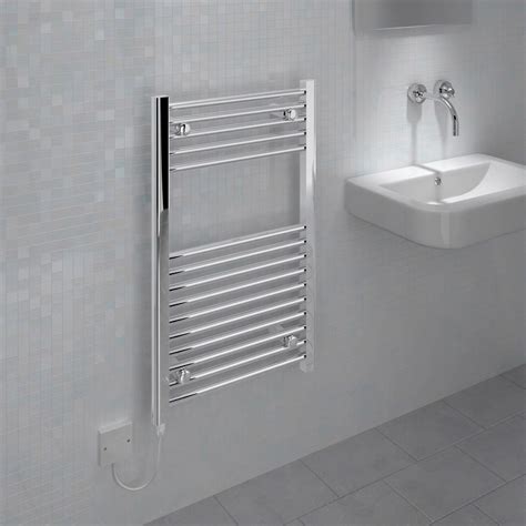 Kudox Electric Pre Filled Chrome Flat Towel Radiator 800 X 500mm 200w