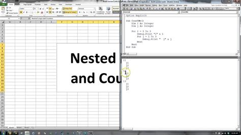 Excel Vba Nested Loops And Counters Youtube