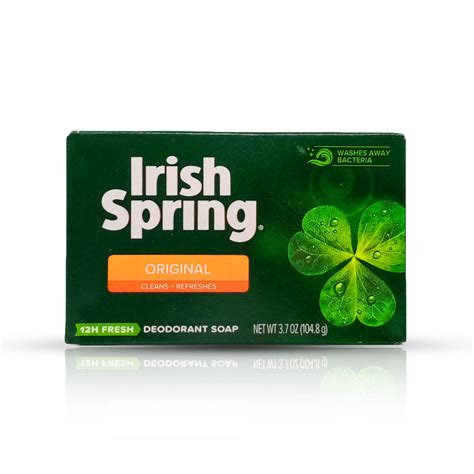 Irish Spring Original Deodorant Soap Cleans Refreshes Washes Away