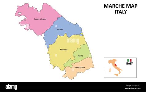 Marche Map District Map Of Marche In District Map Of Marche In Color