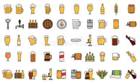 set of beer icons stock vector illustration of drink 176848545