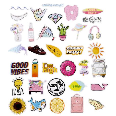 11 Pack Cute Vsco Stickers Pack Aesthetic Stickers For Hydro Ph