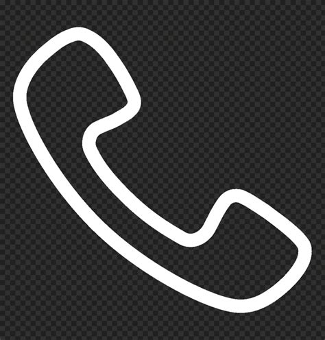 White Outline Phone Telephone Icon Free Png Citypng