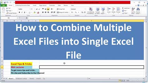 How To Combine Multiple Excel Files Into Single Excel File YouTube
