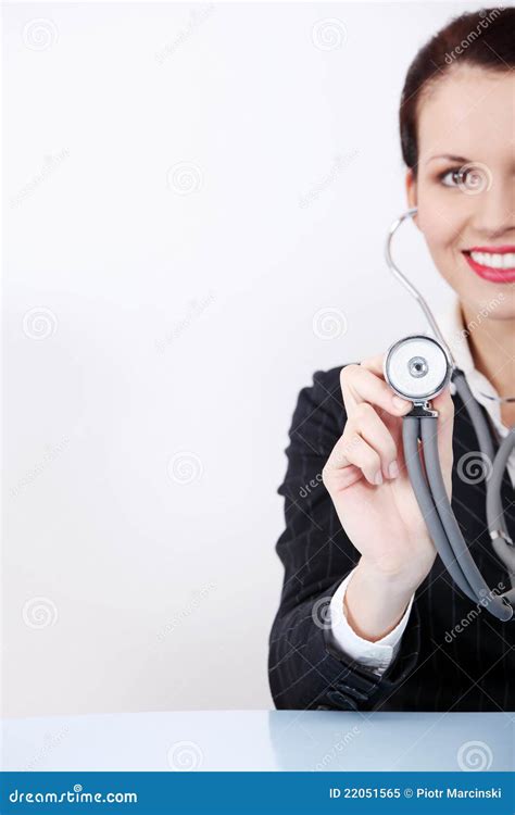 Woman With Stethoscope Stock Image Image Of Heartbeat 22051565