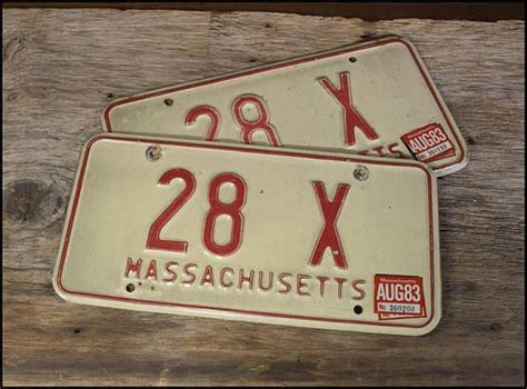 Massachusetts License Plates Pair Of Low Number Multi Years Etsy