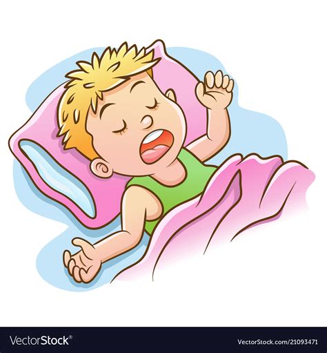 Little Boy Sleeping On The Bed Download Free Vectors