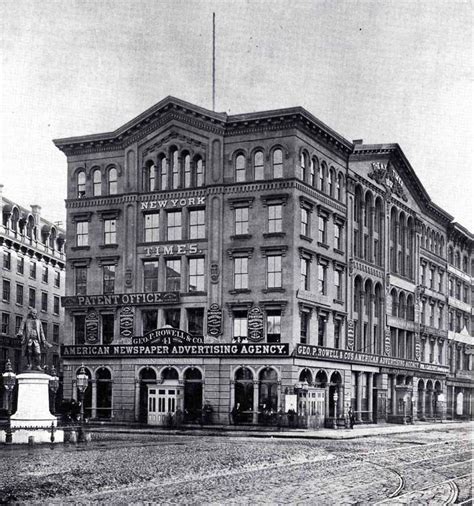 Vintage 1850 New York Times Building Number 1 Nassau Street Nyc