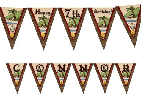 Ahoy Me Mateys Party Pack Banner Bookmarks Cupcake Etsy
