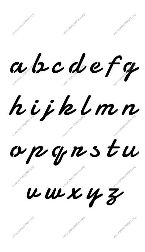 A printable guide with arrows and tracing guidelines in cursive for the letter y. Display Script Cursive A to Z lowercase letter stencils ...