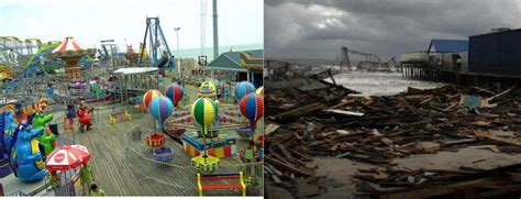 hurricane sandy jersey shore before and after photos seaside heights seaside park boardwalk and