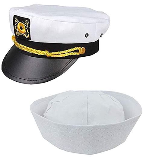 4e s novelty yacht captain hat with white sailor hat fits adults men and women for costume
