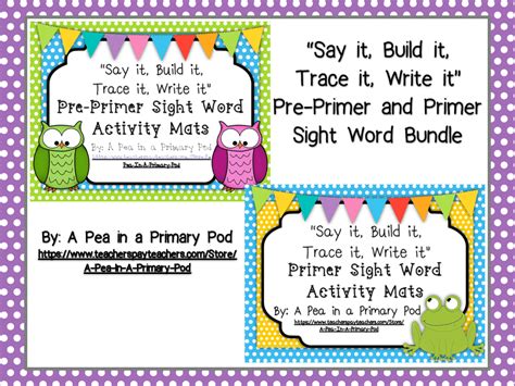 Sight Words Say It Build It Trace It Write It Pre Primer And