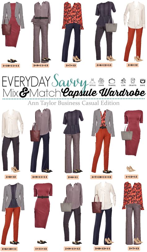 Ann Taylor Business Casual Capsule Wardrobe Outfits For Work