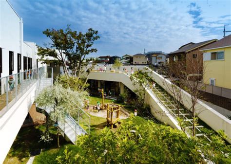 Japanese Kindergarten Features Awesome Green Courtyard Where Kids Can