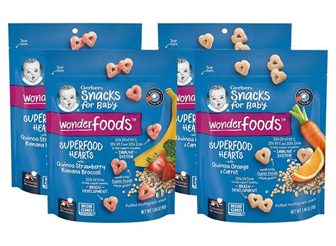 Gerber Snacks For Baby Wonder Foods Superfood Hearts Variety Pack 2