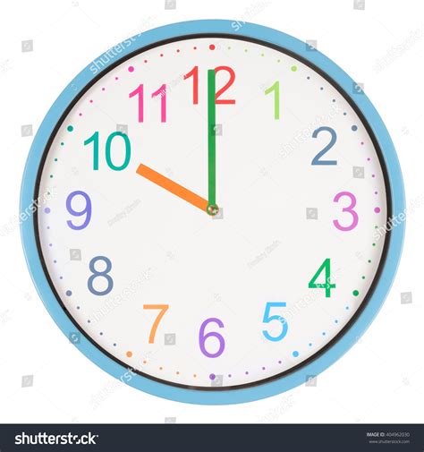 Colorful Clock Showing Ten Oclock Isolated Stock Photo Edit Now