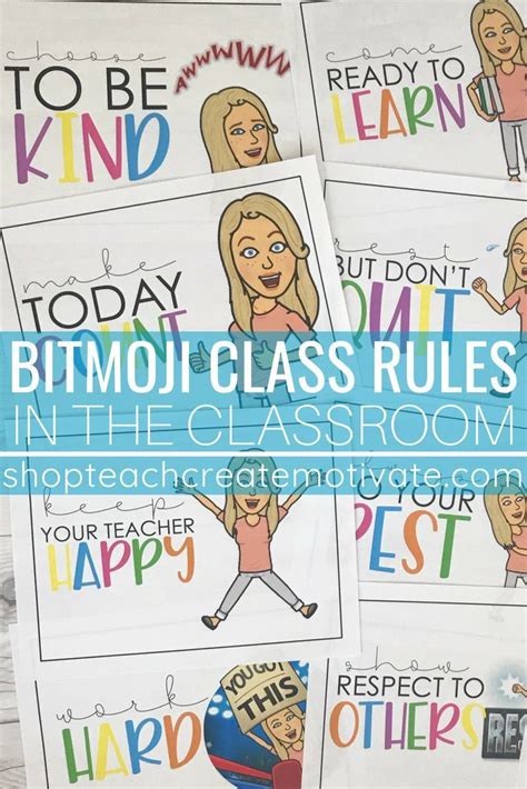 Bitmoji classrooms are really catching on as teachers try to have fun and increase engagement by designing their virtual environments. Bitmoji Class Rules Posters | Classroom rules poster ...