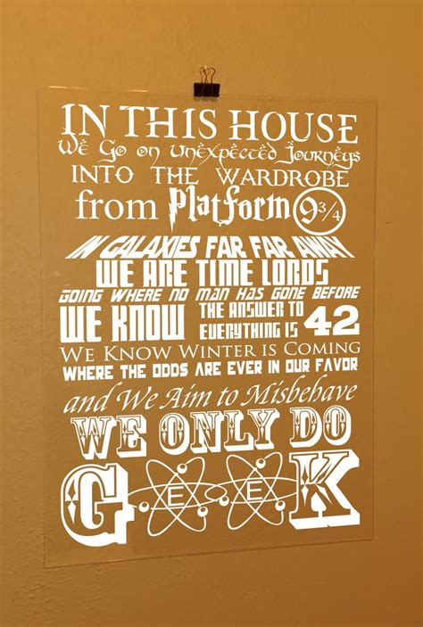 In This House We Do Geek Customizable Acrylic Sign V2 Fantasy Etsy
