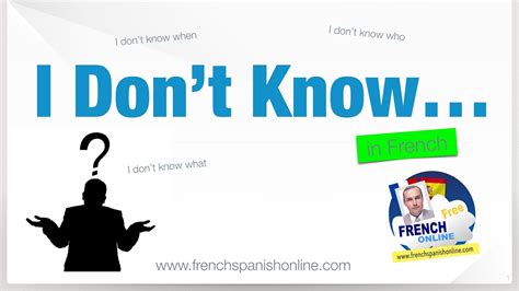 Here is the translation and the german word for i don't know: I don´t know in French - YouTube