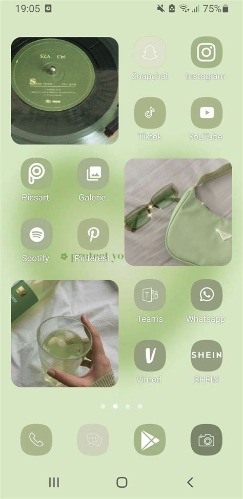 Aesthetic Home Screen Widget Icon Ideas Sage Green Android Phone