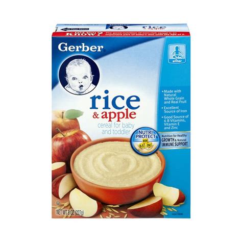 Gerber Rice And Apple Cereal For Baby And Toddler 8 Oz Instacart