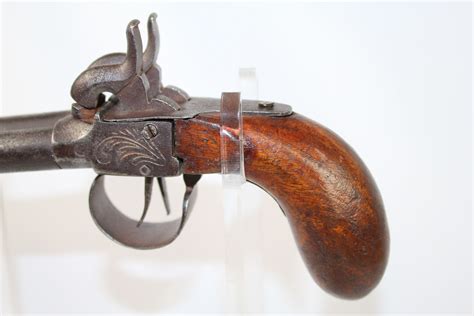 Belgian Double Barrel Pistol Antique Firearms Ancestry Guns