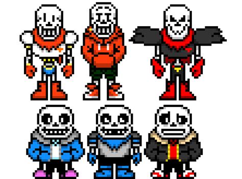 Undertale Swap Fell Sans And Papyrus Swapfell Papyrus Pixel Art Png