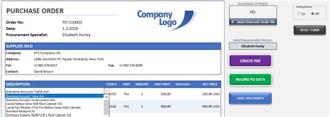 Excel Purchase Order Template Ready To Download