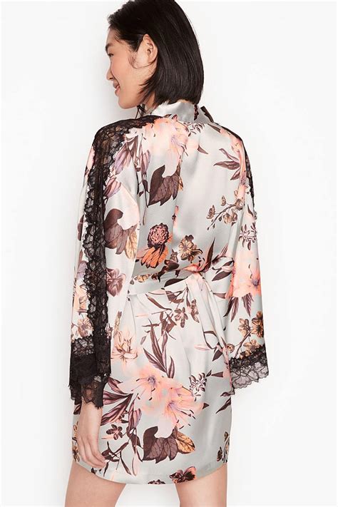 Buy Victorias Secret Lace Inset Kimono Dressing Gown From The Victoria