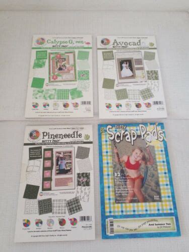 Lot Of 4 Provo Craft Bitty Scrap Pads Backgrounds For Scrapbooking 55