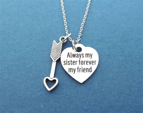 Always My Sister Forever My Friend Heart Silver Necklace Sister Ts Jewelry Sister Ts