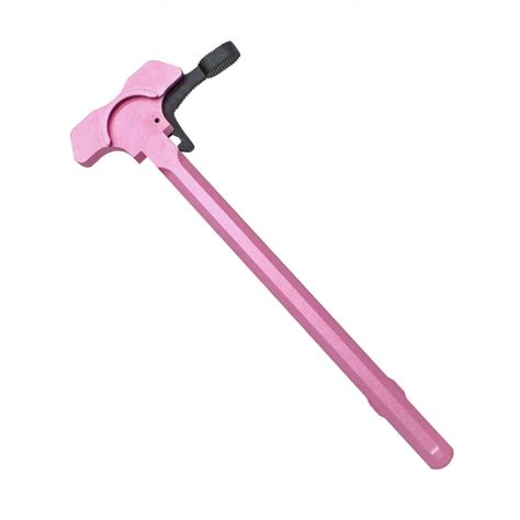 Ar Battle Hammer Charging Handle Oversized Latch Pink Body Black Latch
