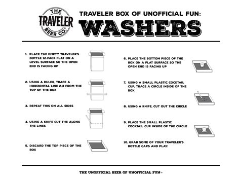 This washer toss game is really fun to play, and it's easy and cheap to make. Box of Unofficial Fun - Traveler Beer Company