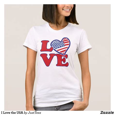I Love The Usa T Shirt In 2020 Women T Shirts For Women