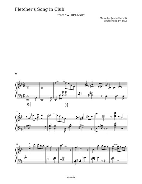 (play) (pause) (download) (fb) (vk) (tw). Fletcher's Song in club - Whiplash Sheet music for Piano ...