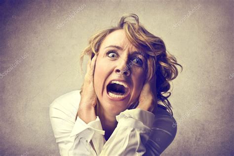 Scared Screaming Woman Stock Photo By Olly