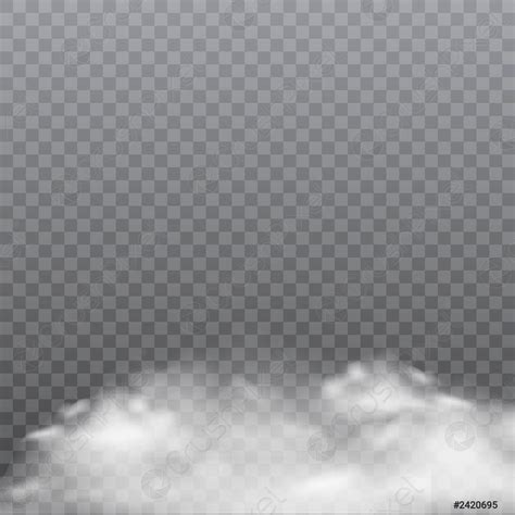 Realistic Fog Or Smoke On Transparent Background Vector Stock Vector