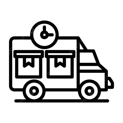 Delivery Time Line Icon Vector Delivery Time Icon Clock Delivery Png